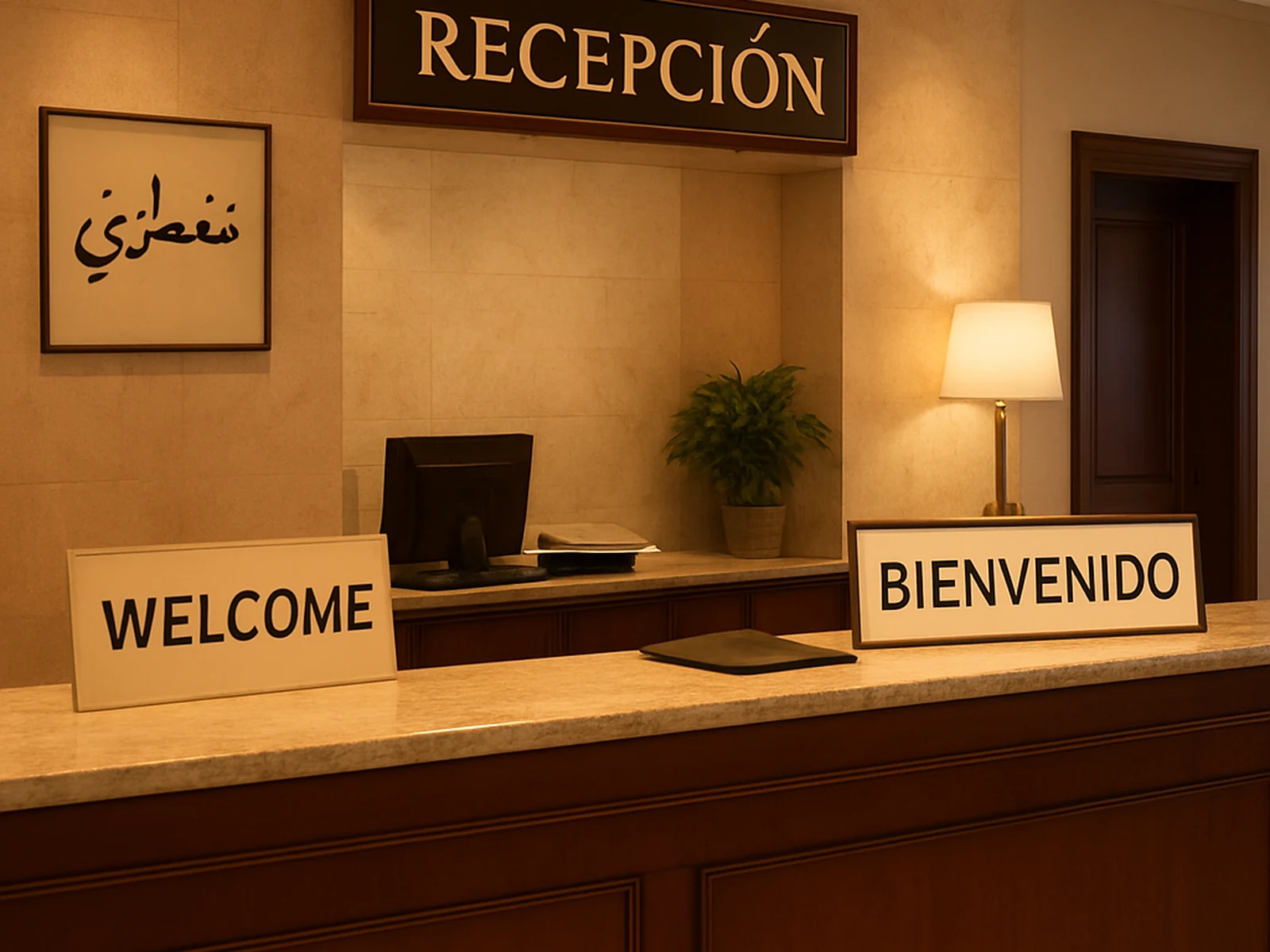 Melilla hotel group website and guest materials translated into 7 languages including Arabic, French and English.