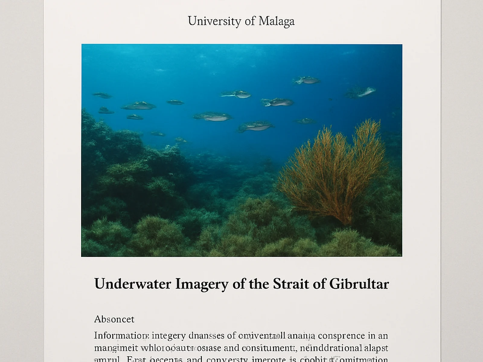 Marine biodiversity study in the Strait of Gibraltar translated from Spanish to English for Nature journal submission.